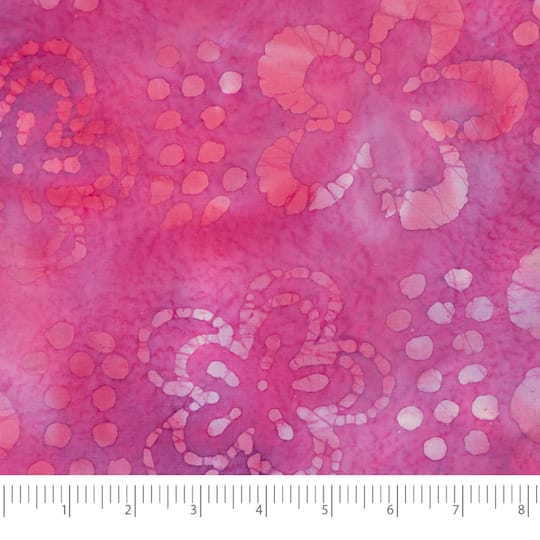 SINGER Batik Pink Flower Cotton Fabric